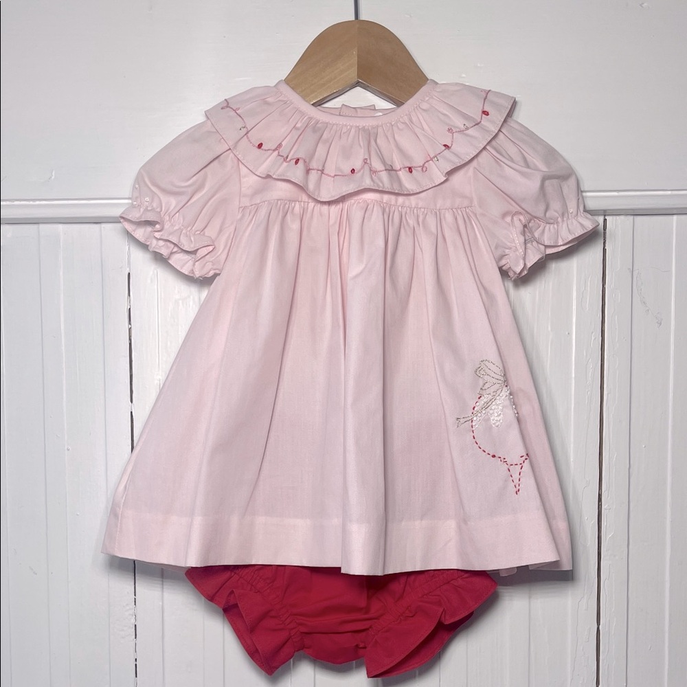 LULI & ME THE BEST DRESSED CHILD NWOT Hand Embroidered Blouse Bloomer Set